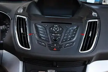 Хромированный АБС-пластик! Пара консольная плата Розетка переменного тока вентиляционное отверстие рамка крышка 2шт для Ford Escape 2013 2014 2015