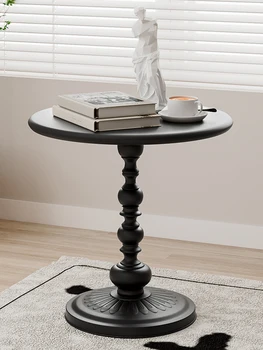 Чайный столик, маленький круглый столик, прикроватная тумбочка, минималистичный домашний балкон, мини-диван, приставной столик, простой Изображение 2