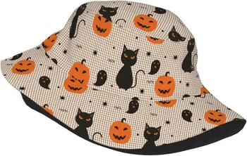Шляпа-ведро с черепами на Хэллоуин, модная солнцезащитная кепка, упаковываемая уличная шляпа рыбака для женщин и мужчин, подростковые пляжные кепки, рыболовная кепка Изображение 2